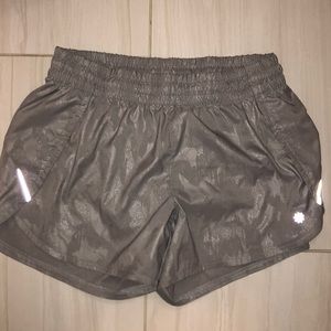 Metallic gray Athleta shorts
